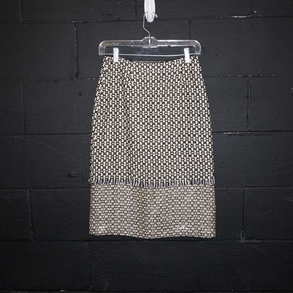 EMMA BLACK  layered fringe skirt clear sequins